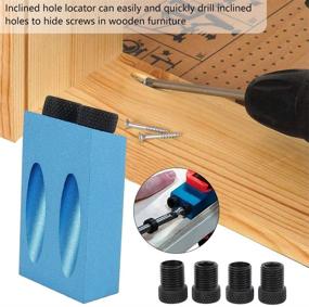 img 1 attached to 🔧 Queta Pocket Hole Jig Kit - 14pcs/Set with 15 Degree Angle Oblique Hole Locator Positioner Drilling Bits | Hole Jig Clamp Kit for Woodwork, Woodworking Guide Tool | Dowel Drill Joinery Kit - 6/8/10mm