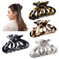 📌 vsiopy 3.5 inch large hair clips for thick hair - strong hold hair accessories for women - nonslip big hair claw clips tortoise shell banana clips (4 pack) logo