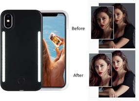 img 2 attached to 📱 Wellerly iPhone Xs Case: Rechargeable LED Selfie Light Cell Phone Cover - Illuminate Your Selfies with Dual Light! (Black)