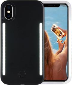 img 4 attached to 📱 Wellerly iPhone Xs Case: Rechargeable LED Selfie Light Cell Phone Cover - Illuminate Your Selfies with Dual Light! (Black)