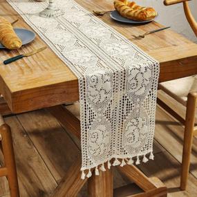 img 4 attached to Charming Vintage Farmhouse Crochet Macrame Runners - Enhance your Home's Décor with Timeless Elegance