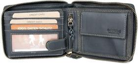 img 1 attached to Stylish and Durable Metal Zip Around Genuine Leather Wallet for Men and Women