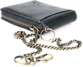 img 3 attached to Stylish and Durable Metal Zip Around Genuine Leather Wallet for Men and Women