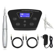 advanced permanent makeup machine kit - bioamser p300 tattoo device with digital power supply, tattoo pen, and 2 clip cords, includes 10pcs microblades logo