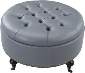 img 3 attached to Iconic Home FON2597 Castered Ottoman