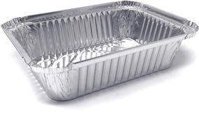 img 3 attached to 🍽️ 50 Pack of Premium 1.5-LB Takeout Pans with Lids: Heavy Duty Disposable Aluminum Foil for Catering, Party Meal Prep, BBQ, Potluck & Holidays