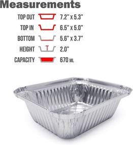 img 1 attached to 🍽️ 50 Pack of Premium 1.5-LB Takeout Pans with Lids: Heavy Duty Disposable Aluminum Foil for Catering, Party Meal Prep, BBQ, Potluck & Holidays