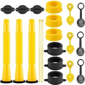 img 4 attached to EONLION Gas Can Spout Replacement Kit - Flexible Nozzle, Gasket, Vent Cap & 6 Screw Collar Caps - Fits Most Gas Containers (3 Packs - 21 pcs)