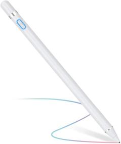 img 4 attached to 🖊️ White Stylus Digital Pen for Touch Screens - Active Pencil Fine Point for Handwriting and Drawing on iPhone, iPad, and Other Tablets