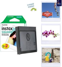 img 3 attached to Fujifilm Instax Square SQ6 - Instant Camera Pearl White Bundle: Carrying Case + Fuji Instax Film Pack (40 Sheets) + Accessories: Color Filters, Photo Album, Assorted Frames + More