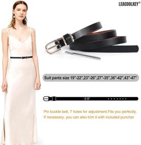 img 2 attached to 👗 Ladies Skinny Leather Belt with Stylish Buckle - Must-Have Women's Accessory