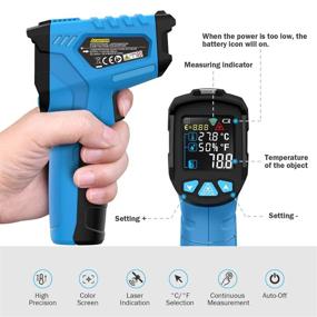 img 2 attached to 🌡️ Infrared Thermometer Gun -58℉~1022℉ - Non-Contact Temperature Gun with LCD Display for Cooking/BBQ/Refrigerator