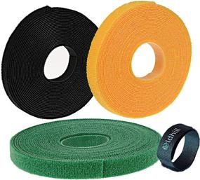 img 4 attached to 🔗 Oldhill Fastening Tapes Hook and Loop Reusable Straps - 1/2" Width, 15' x 3 Rolls (Black, Green, Yellow) – Wires, Cords, and Cable Ties