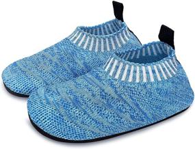 img 3 attached to 👧 Dream Bridge Kids Toddler Slip-on Slippers: Girls Boys House Shoes Socks Indoor Home Knit Slippers for Kids with Non-Slip Rubber Sole, Lightweight and Slip-Resistant