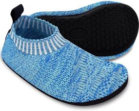 img 4 attached to 👧 Dream Bridge Kids Toddler Slip-on Slippers: Girls Boys House Shoes Socks Indoor Home Knit Slippers for Kids with Non-Slip Rubber Sole, Lightweight and Slip-Resistant