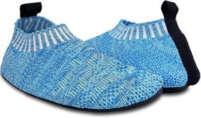 img 1 attached to 👧 Dream Bridge Kids Toddler Slip-on Slippers: Girls Boys House Shoes Socks Indoor Home Knit Slippers for Kids with Non-Slip Rubber Sole, Lightweight and Slip-Resistant