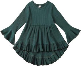 img 4 attached to 👗 Sleeve Ruffle Girls' Clothing by Bilison - Toddler Clothes