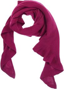 img 1 attached to 🧣 Fashionable Accessories First Ruffle Wrap Scarf - Womens Oversized Acrylic Wrap Scarf