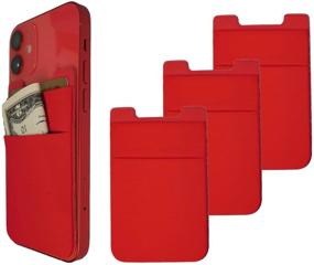 img 1 attached to 📱 Удобный эластичный карман для телефона из лайкры для iPhone Samsung Mi Vivo Oppo Android смартфонов - Красный 3 шт.