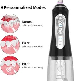 img 2 attached to 💧 Advanced Water Flosser Cordless for Teeth- 320ML, IPX7 Waterproof, 9 Modes Dental Oral Irrigator, 4 Nozzles, 2000mAh Battery, USB Charged - 30-Day Use