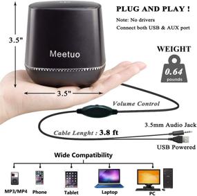 img 2 attached to Wired Speaker: Desktop Computer Speakers with USB 🔊 Power, 3.5mm Jack for Laptop, PC, Office - Black