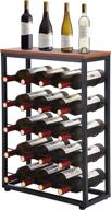 🍷 stylish metal and wood wine rack stand: holds 20 bottles, perfect for living room, kitchen, pantry, or wine cellar logo