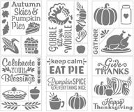 🍁 festive fall thanksgiving stencil set - adhesive backed with pumpkins, turkey, and cornucopia - 6 sheets (6 x 8 inches) logo