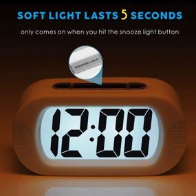 img 2 attached to Digital Alarm Clock - Plumeet Travel Clock With Snooze And Nightlight - Easy To Set Simple Bedside Alarm Clocks For Kids - Ascending Sound - Battery Powered (White)