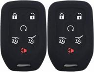 ezzy auto black silicone key fob case covers for 2015 2016 suburban gmc yukon - key jacket skin protector pair logo