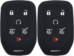 img 2 attached to Ezzy Auto Black Silicone Key Fob Case Covers for 2015 2016 Suburban GMC Yukon - Key Jacket Skin Protector Pair