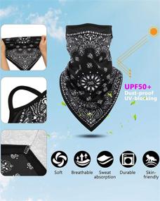 img 2 attached to Versatile Bandana Face Cover with Ear Loops: Ultimate Outdoor Headwear for Men and Women