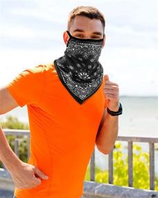 img 1 attached to Versatile Bandana Face Cover with Ear Loops: Ultimate Outdoor Headwear for Men and Women