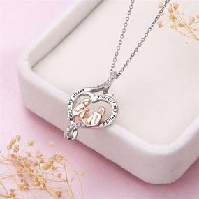 img 3 attached to S925 Sterling Silver Sister Necklace: A Heart 👭 Pendant Sisters Gift for Women Girls - Exquisite Sister Jewelry