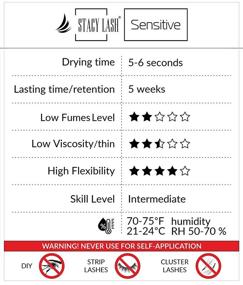 img 2 attached to 💨 Stacy Lash Sensitive Eyelash Extension Glue - Low Fume, 0.17fl.oz/5ml, Fast Drying in 5 Seconds, Long-Lasting Retention up to 5 Weeks - Professional Use Only, Black Adhesive for Individual Semi-Permanent Eyelash Extensions
