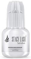 💨 stacy lash sensitive eyelash extension glue - low fume, 0.17fl.oz/5ml, fast drying in 5 seconds, long-lasting retention up to 5 weeks - professional use only, black adhesive for individual semi-permanent eyelash extensions logo