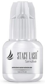 img 4 attached to 💨 Stacy Lash Sensitive Eyelash Extension Glue - Low Fume, 0.17fl.oz/5ml, Fast Drying in 5 Seconds, Long-Lasting Retention up to 5 Weeks - Professional Use Only, Black Adhesive for Individual Semi-Permanent Eyelash Extensions