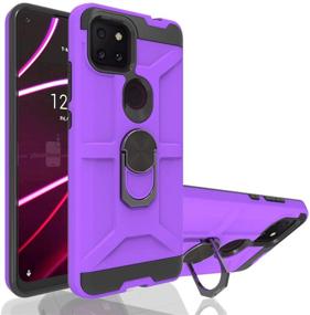 img 4 attached to 📱 Ayoo: T-Mobile Revvl 5G Case with 360° Rotating Ring Grip – Magnetic Car Mount Compatible