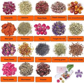 img 3 attached to 🌸 Dried Flower Herbs Kit for Soap, Bath, Resin, Jewelry, Nail, Candle Making - 18 Bags Including Rose Buds, Lavender, Jasmine, Forget Me Nots, and More