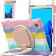 🌈 colorful pink batyue samsung tab a7 case for samsung galaxy tab a7 10.4 inch 2020 (sm-t500/t505/t507) - protective rugged cover with pencil holder, 360° swivel stand, and shoulder strap for kids (boys and girls) logo