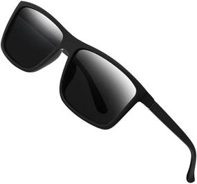 img 4 attached to 🕶️ Polarized Vintage Rectangular Sunglasses for Enhanced Driving Experience