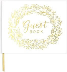 img 4 attached to 🌸 Bloom Daily Planners Wedding Guest Book - Elegant White & Gold Floral Guest Sign-in Registry with Gilded Edges - 120 Pages - Hardbound 7" x 9