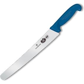 img 1 attached to 🔪 Victorinox VIC-40453 Fibrox Pro - HACCP Blue Chef's - Serrated 10¼" Baker's Blade 1¼" Width at Handle: Superior Quality for Baking Success!