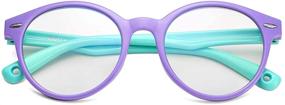 img 4 attached to 👀 Shield Your Child's Eyes with Premium Kids Blue Light Blocking Glasses - Silicone Flexible Round Frame & Glasses Rope for Ages 3-12