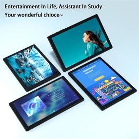 img 1 attached to 📱 10-Inch Tablet with Android 10.0, 32GB Storage, HD IPS Screen, Microsoft Office Support, Dual Camera, Bluetooth, WiFi (Black)