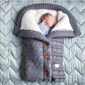 img 2 attached to 👶 Soft Thick Fleece Knit Infant Sleeping Blankets - AFXOBO Baby Stroller Wraps for added Comfort and Style