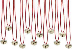 img 3 attached to 🎅 12 Premium Santa Hats with Jingle Bell Necklaces - Bulk Christmas Party Pack, One Size Fits All