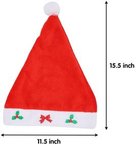 img 1 attached to 🎅 12 Premium Santa Hats with Jingle Bell Necklaces - Bulk Christmas Party Pack, One Size Fits All