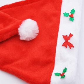 img 2 attached to 🎅 12 Premium Santa Hats with Jingle Bell Necklaces - Bulk Christmas Party Pack, One Size Fits All