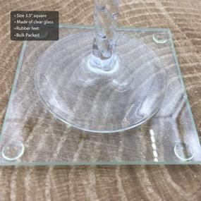 img 3 attached to 🍸 FASHIONCRAFT Perfectly Plain Collection Square Glass Coasters - Party Favors Set of 20