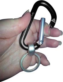 img 1 attached to 🔗 Aluminum Carabiner Clip – D Shape Polished Carabiner – Black Finish